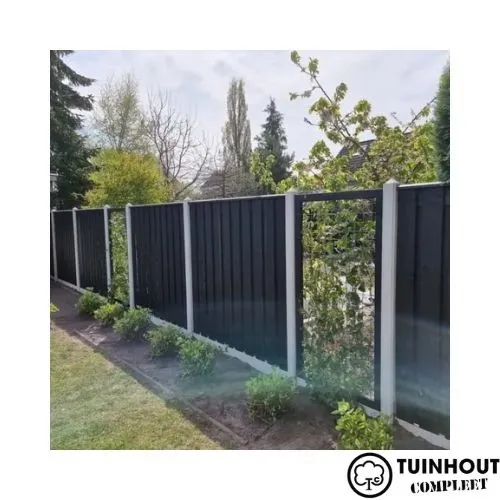 Tuinscherm zwart gecoat vuren 21 planks