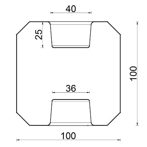 Sleufpaal antraciet 10 x 10 cm 270 cm lang Eems-serie