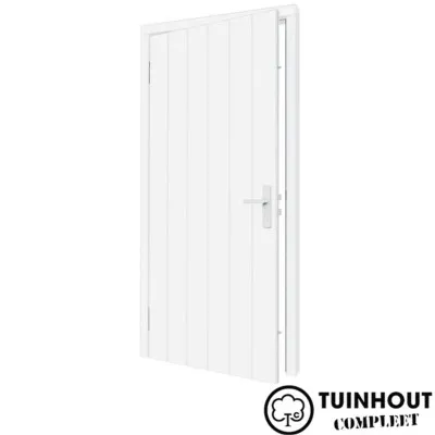Plaatdeur Hardhout Okoumé Wit linksdraaiend 930 x 2115 mm