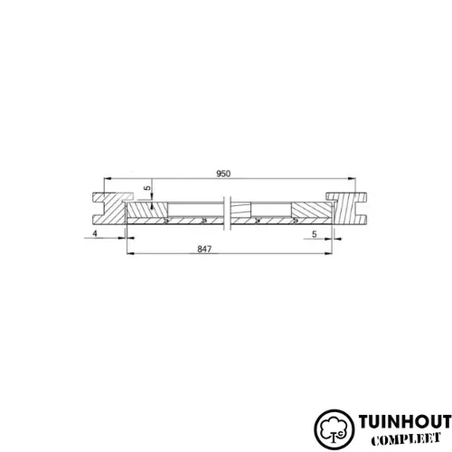 Opgeklampte dichte deur douglas rechtsdraaiend 1000 x 2050 mm