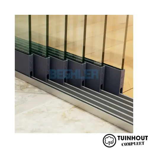 Glazen schuifwanden antraciet 6-rail tot 5780 mm breed 6 x 980 mm glas