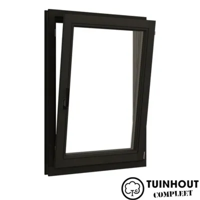 Draai/Kiep raam Meranti Zwart rechtsdraaiend 700 x 985 mm
