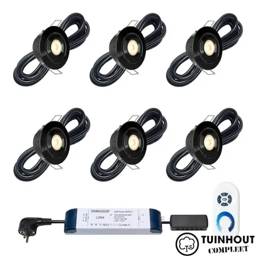 Inbouwspotjes LED kantelbaar Toledo zwart set