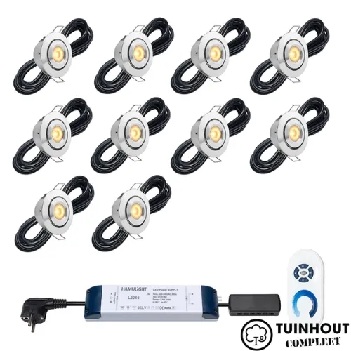 Inbouwspotjes LED kantelbaar Toledo aluminium set