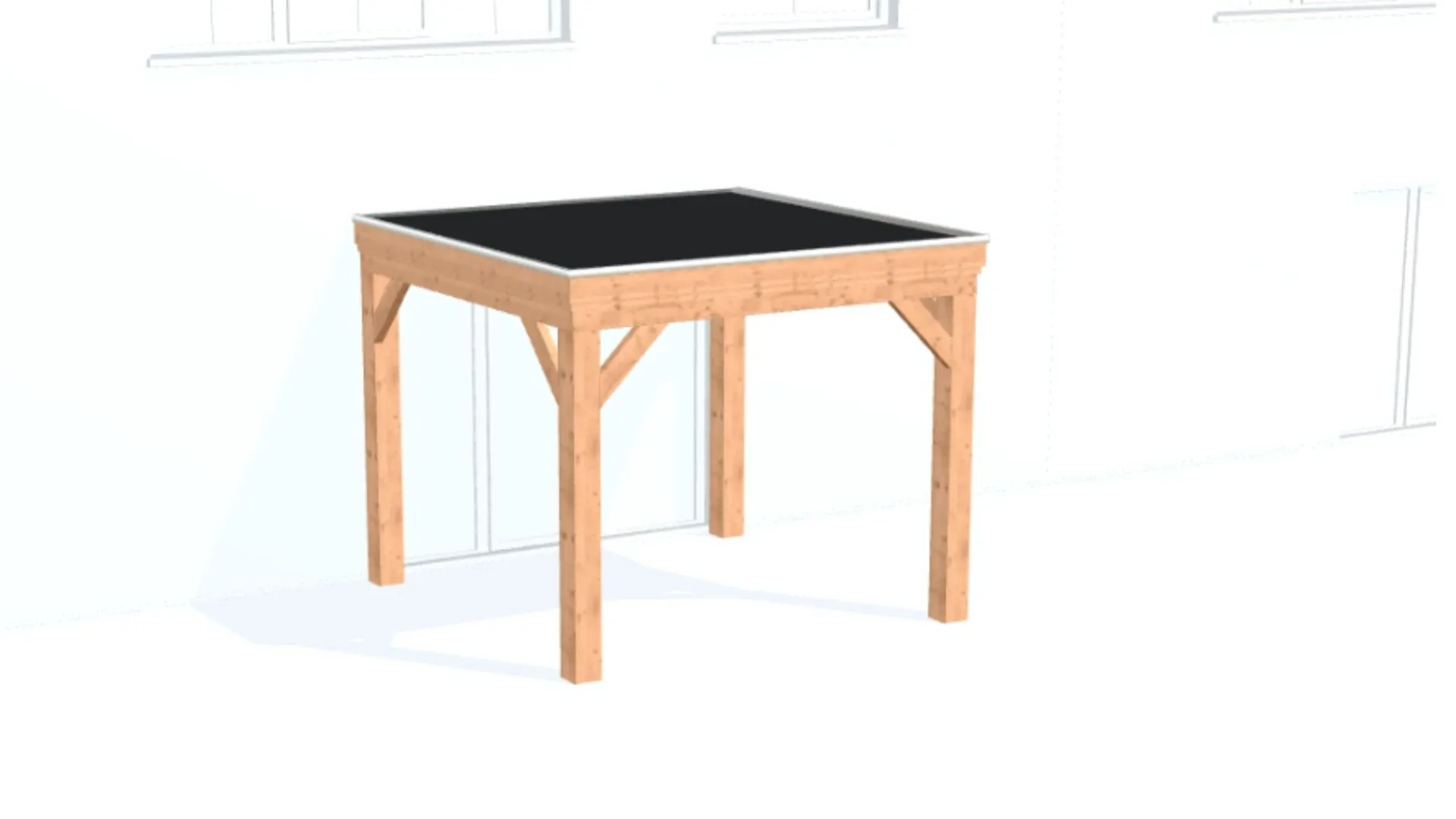 Douglas aanbouw veranda - Robuust zonder overstek geschaafd