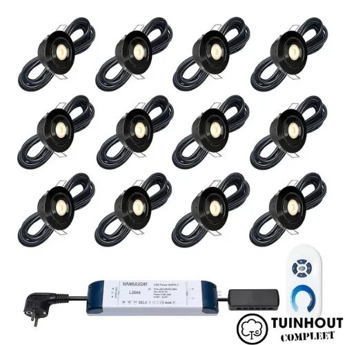 Inbouwspotjes LED kantelbaar Toledo zwart set