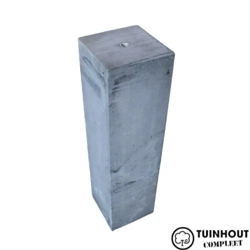 Betonpoer recht/glad 150 x 150 x 580 mm antraciet + scharnierplaat