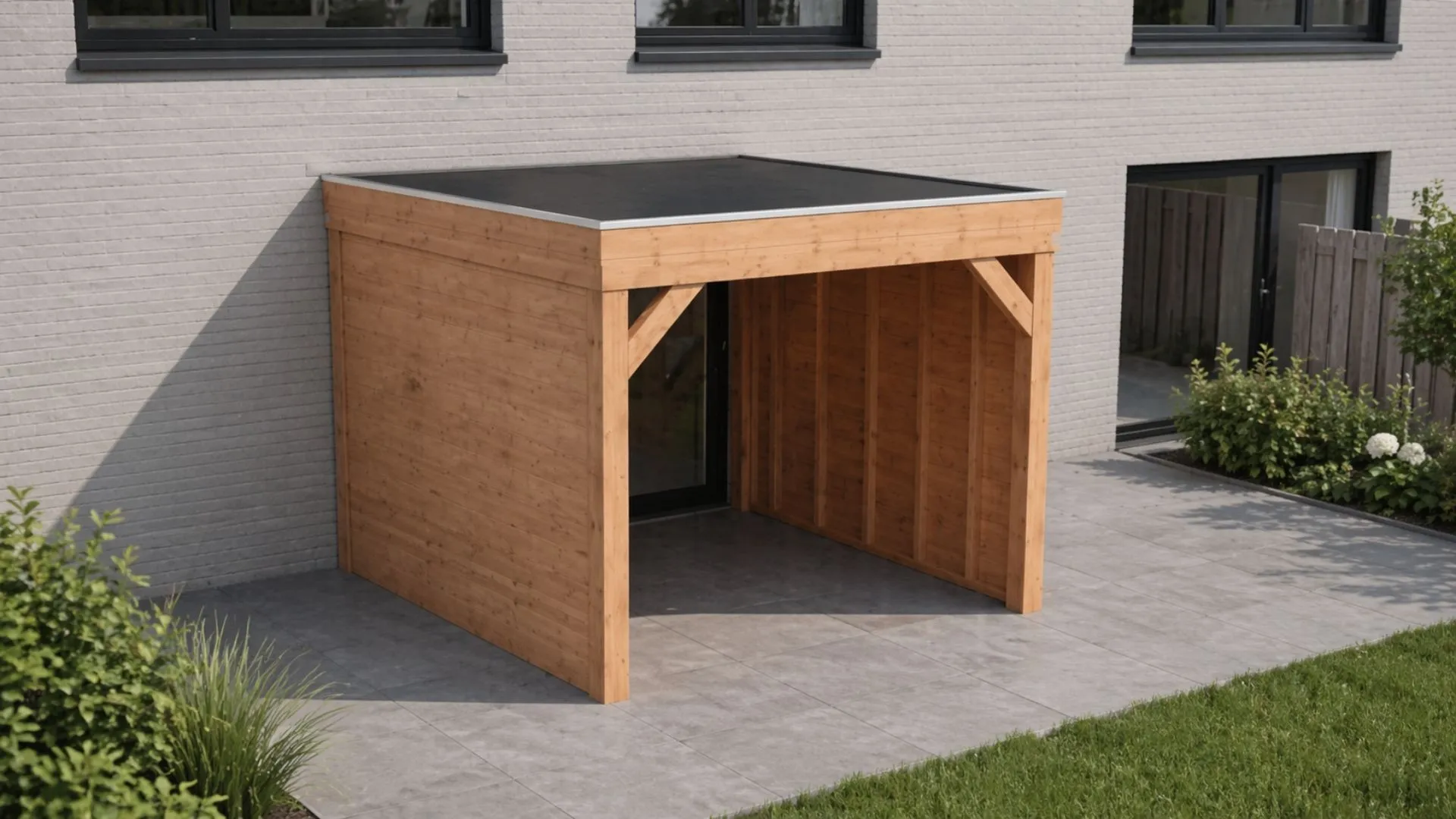 Douglas aanbouw veranda - Comfort zonder overstek, met zijwanden