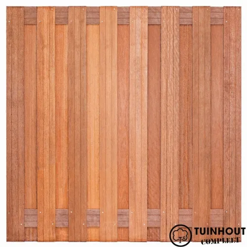 Tuinscherm hardhout Kampen 180 x 180 cm breed verticaal