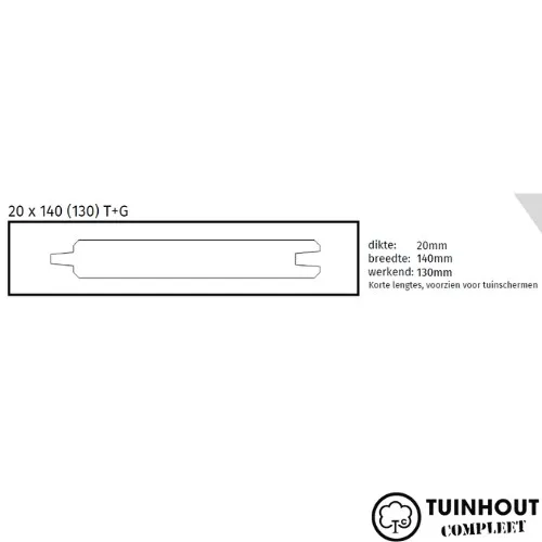 Thermo Ayous Blokhutprofiel 20 x 140 mm WB 130 mm