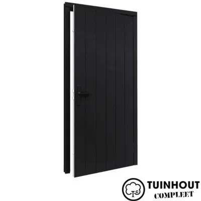 Plaatdeur Hardhout Okoumé Zwart rechtsdraaiend 930 x 2115 mm