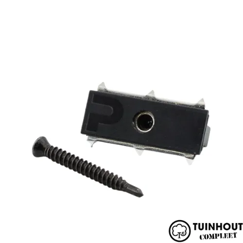 Vlonderplank clip RVS zwart - 100 stuks