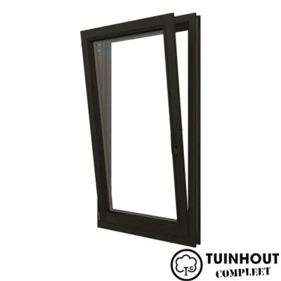 Draai/Kiep raam Meranti Zwart linksdraaiend 700 x 1285 mm