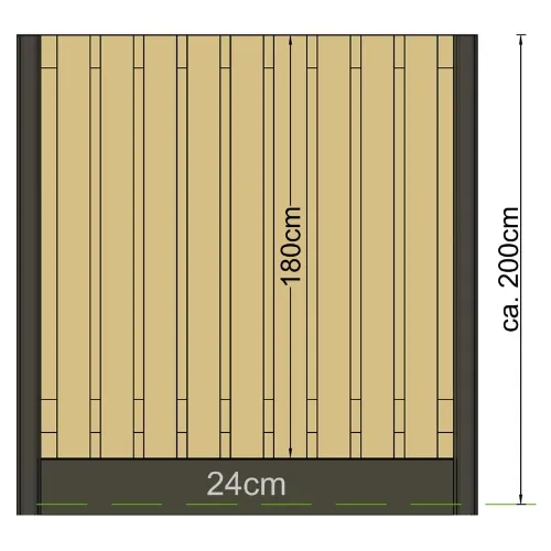 Sleufpaal antraciet 10 x 10 cm 270 cm lang Eems-serie
