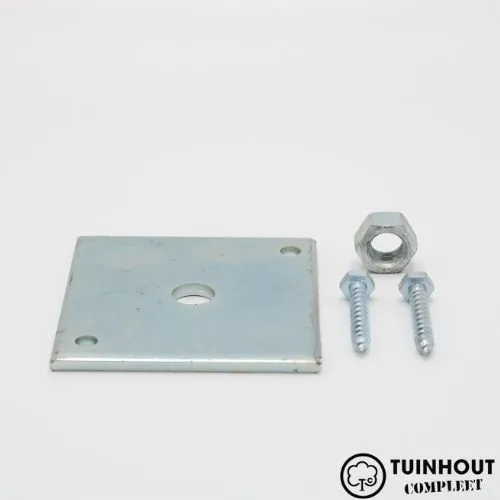 Scharnierplaat voor betonpoer 105x105x6mm M16