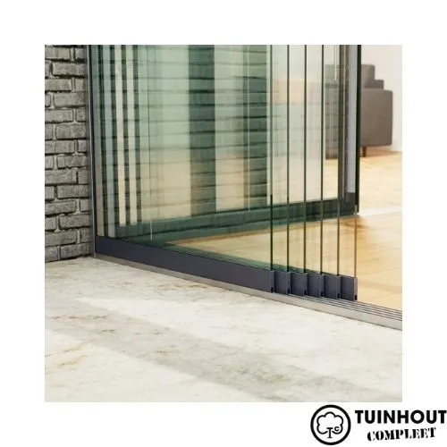 Glazen schuifwanden antraciet 6-rail tot 5780 mm breed 6 x 980 mm glas