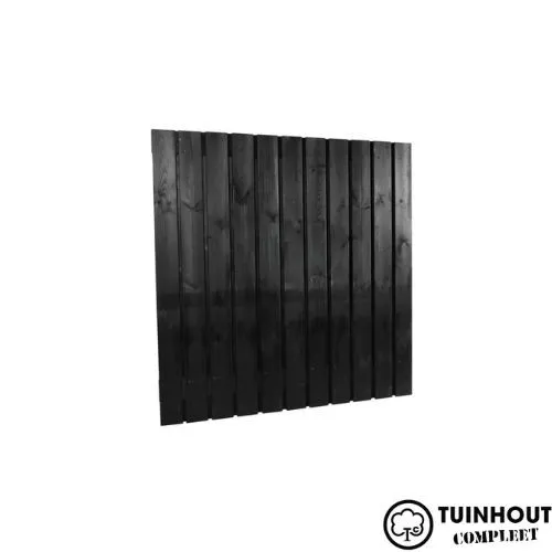 Tuinscherm zwart gecoat vuren 23 planks