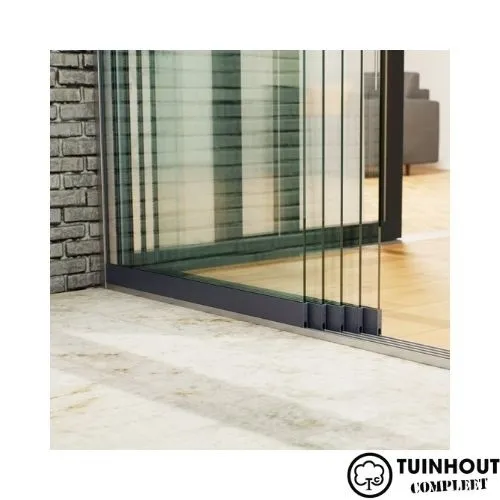 Glazen schuifwanden antraciet 5-rail tot 5000 mm breed 5 x 1030 mm glas