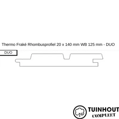 Thermo Fraké Rhombusprofiel DUO 20 x 140 mm WB 125 mm