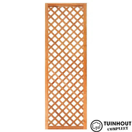 Trellis hardhout diagonale lamellen met lijst 180 cm hoog