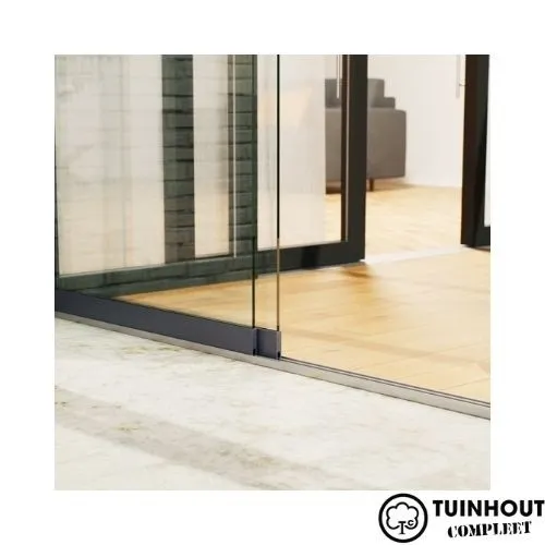 Glazen schuifwanden antraciet 3-rail tot 1780 mm breed 2 x 900 mm glas