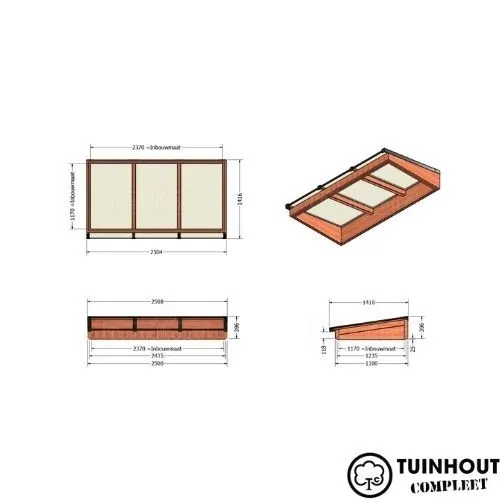 Lichtstraat lessenaar 2500 x 1300 mm