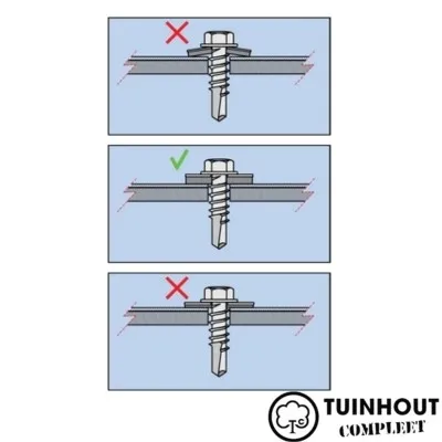 Zelfborende schroef 4,8 x 35 mm zwart met EPDM sluitring per doos