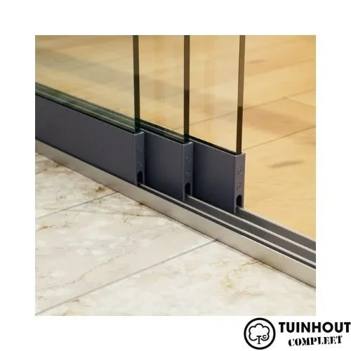 Glazen schuifwanden antraciet 3-rail tot 2900 mm breed 3 x 980 mm glas