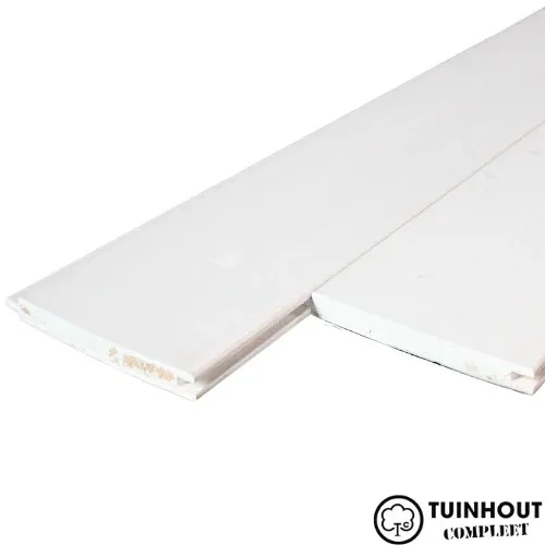 Vuren vellingdeel wit gespoten 18 x 195 mm WB 180 mm 480 cm lang