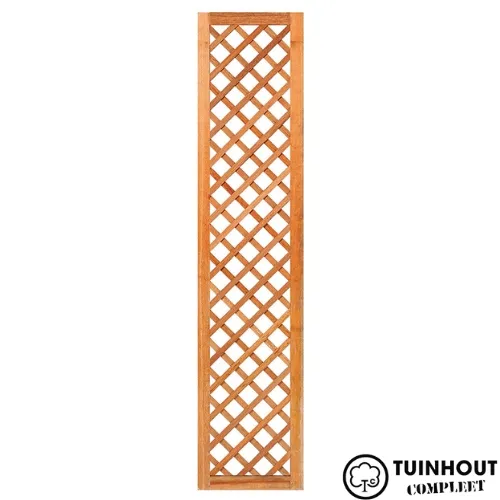 Trellis hardhout diagonale lamellen met lijst 180 cm hoog