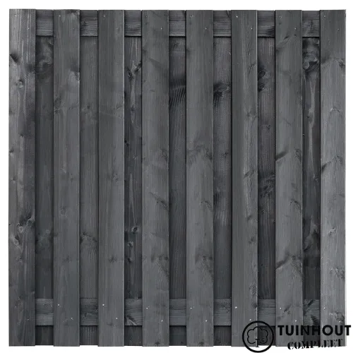 Tuinscherm grenen Dalen 180 x 180 cm zwart geïmpregneerd verticaal