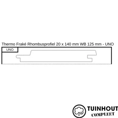 Thermo Fraké Rhombusprofiel UNO 20 x 140 mm WB 125 mm