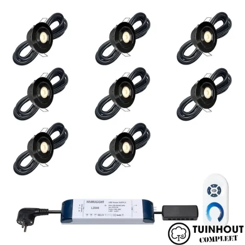 Inbouwspotjes LED kantelbaar Toledo zwart set