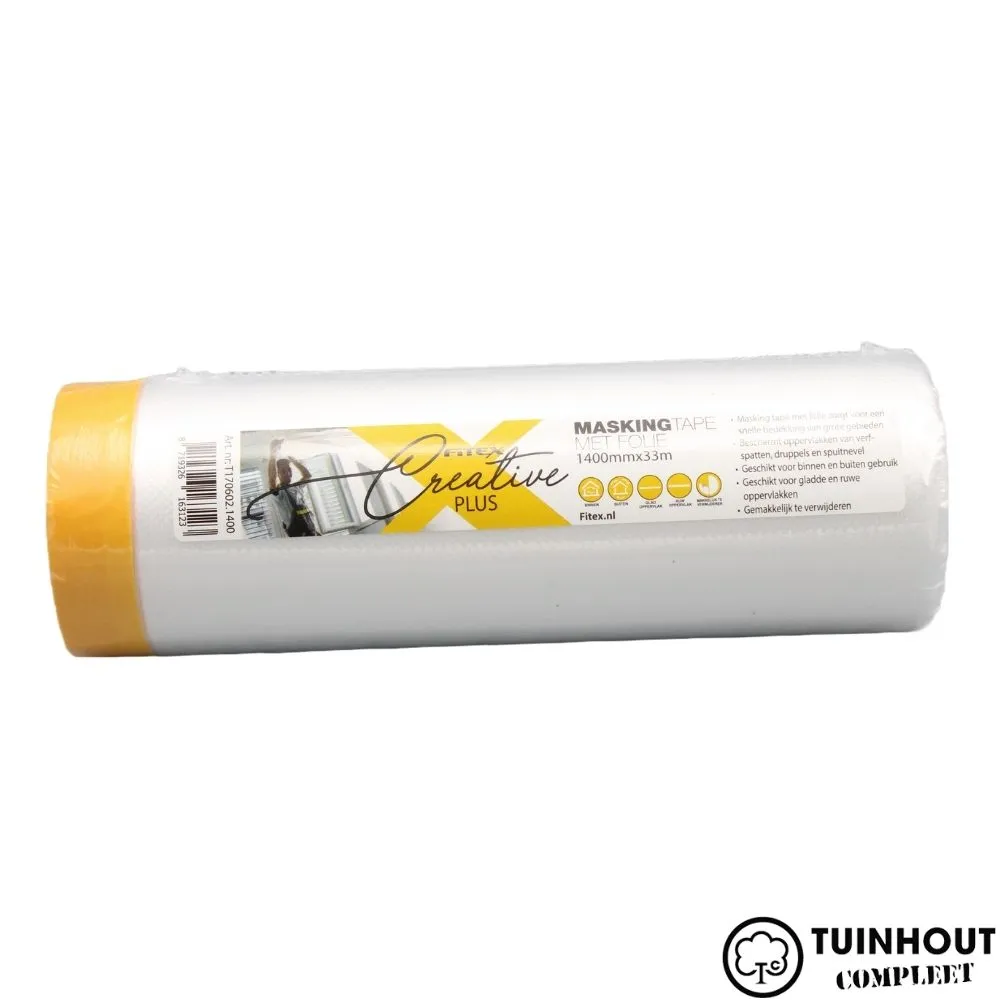 Fitex Masking tape met folie 33m
