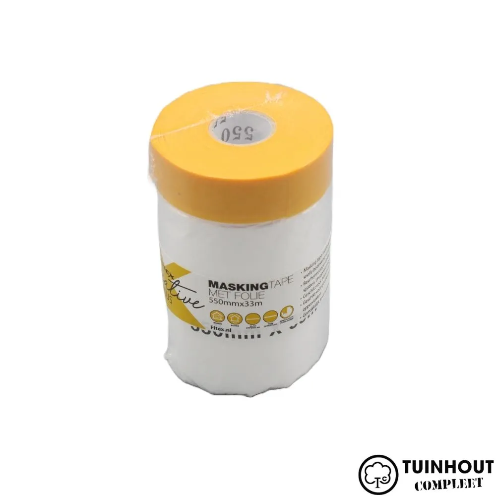 Fitex Masking tape met folie 33m