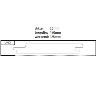 Thermo Ayous Rhombusprofiel UNO 20 x 140 mm WB 125 mm