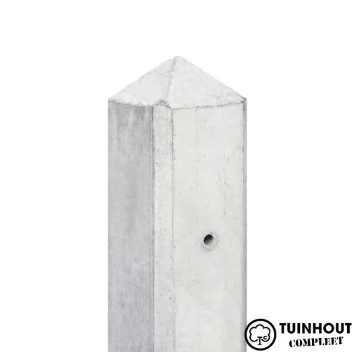 Betonpaal wit/grijs diamantkop 10 x 10 x 275 cm