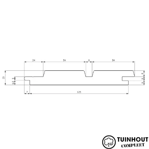 Thermo Ayous Rhombusprofiel Dubbel 20 x 140 mm WB 125 mm