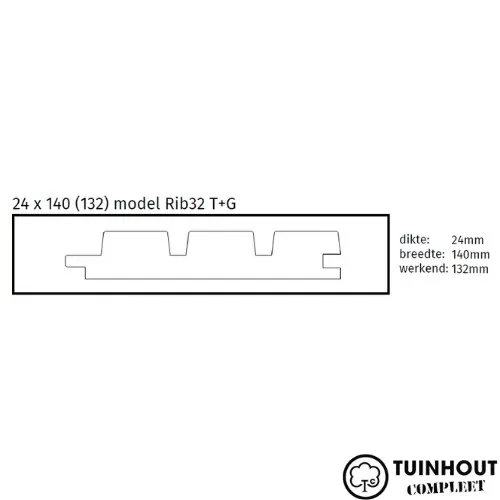 Thermo Ayous Rhombusprofiel Triple 24 x 140 mm WB 132 mm