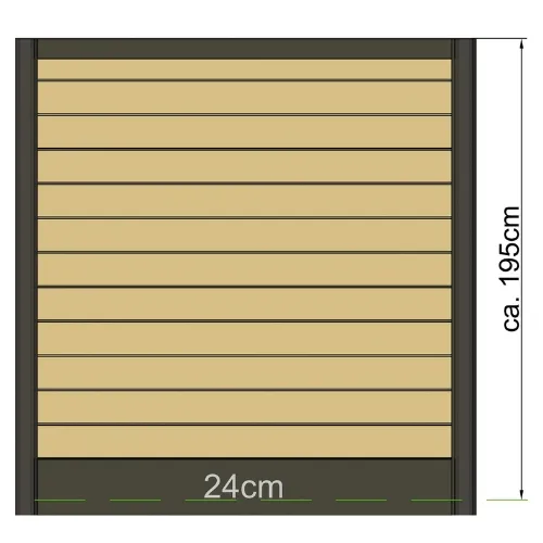 Sleufpaal antraciet 10 x 10 cm 275 cm lang met vlakke kop en brede ondersleuf Zaan-serie