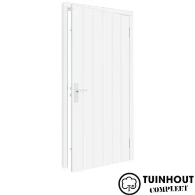 Plaatdeur Hardhout Okoumé Wit rechtsdraaiend 930 x 2115 mm