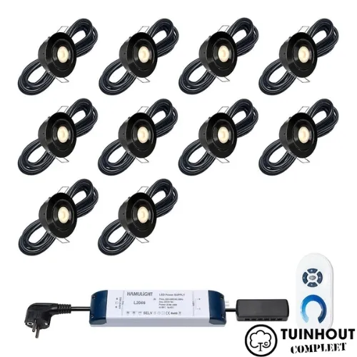 Inbouwspotjes LED kantelbaar Toledo zwart set