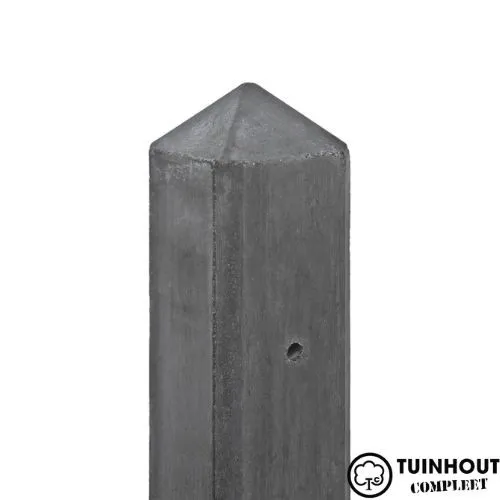 Betonpaal antraciet stroompaal diamantkop 10 x 10 x 275 cm tussen model