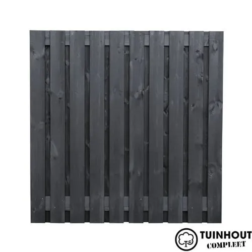 Tuinscherm zwart gecoat vuren 21 planks