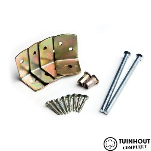 Uni-beslag set geel verzinkt 8,5 x 8,5 mm