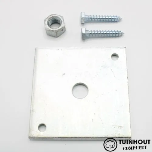 Scharnierplaat voor betonpoer 105x105x6mm M16