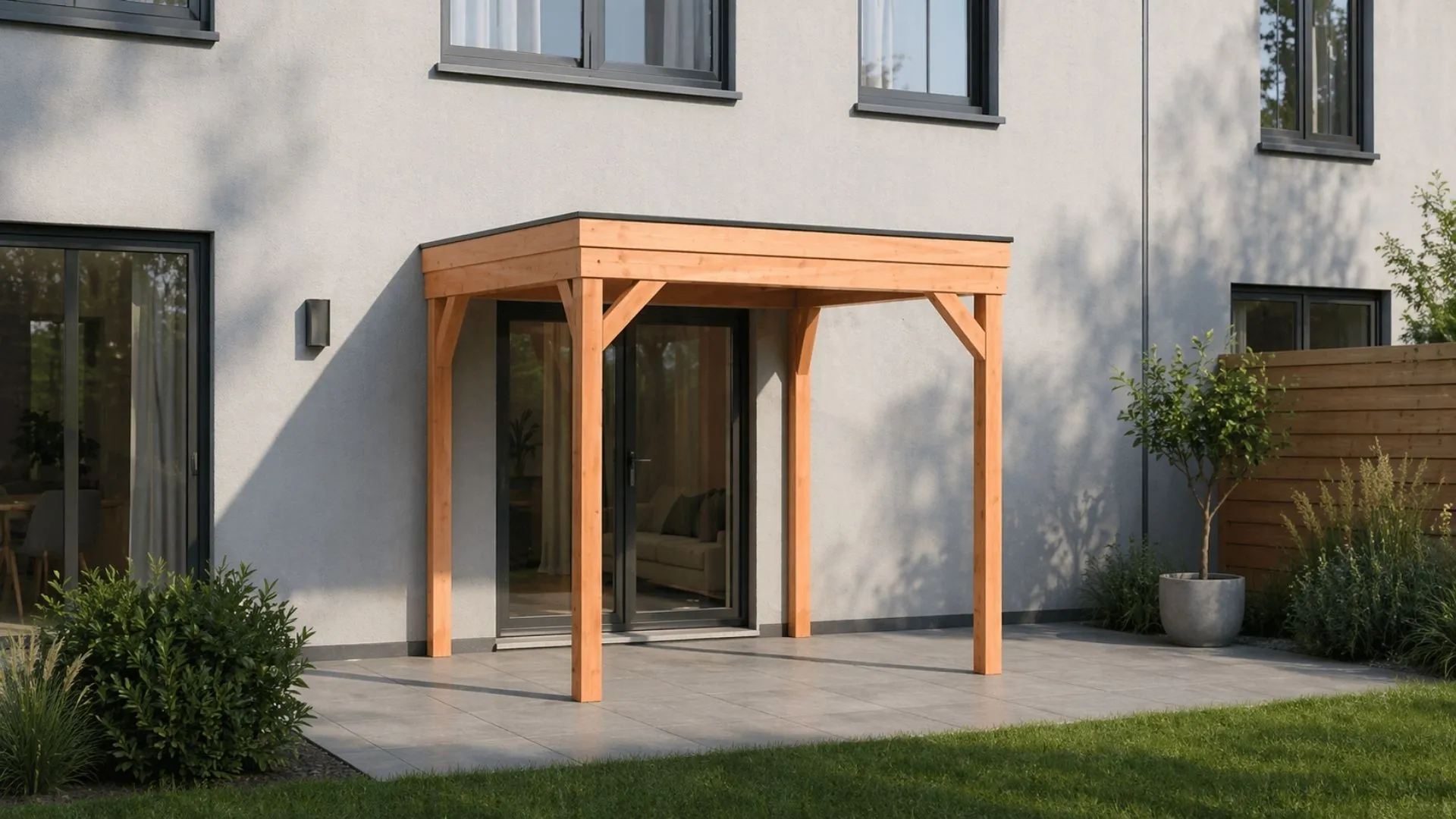 Douglas aanbouw veranda - Comfort zonder overstek geschaafd